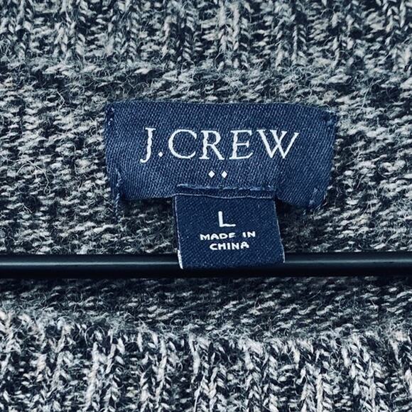 J Crew Sweater Lambswool Blend Pullover Crewneck Marled Charcoal Gray Mens Large - Picture 6 of 9